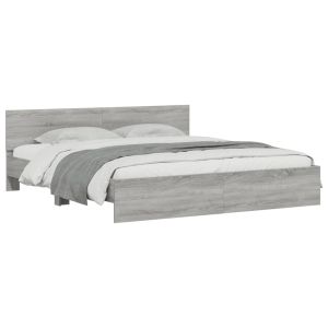 vidaXL estructura de cama con cabecero gris sonoma 180x200 cm