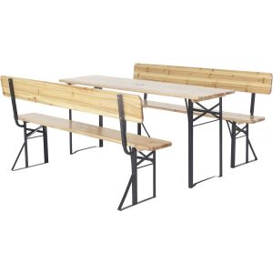 Conjunto de mobiliário de jardim "lisbon" em madeira com encosto - 180 cm -