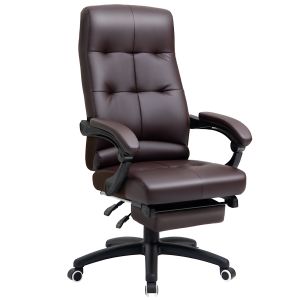 Cadeira de escritório pu, espuma, náilon marrom 65cm x 65cm x 124cm