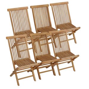 Conjunto de 6 cadeiras de jardim de teca lombok