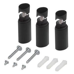 Kibath conjunto de suportes de radiador para toalheiros abs preto