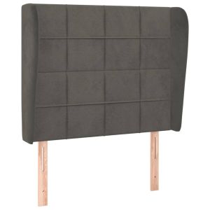 vidaXL cabecero con orejas de terciopelo gris oscuro 93x23x118/128 cm