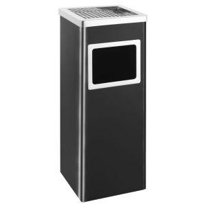 Lixeira vidaxl com cinzeiro, aço preto, 36 l