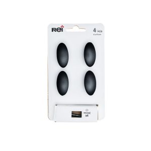 Rei | 4 puxadores para móveis modelo 743 zamak preto fosco | diâmetro 40x19