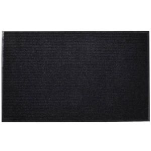 Tapete de porta preto 90 x 150 cm PVC