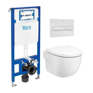 Roca duplo pl1 branco brilho dual com sanita suspensa roca meridian 48