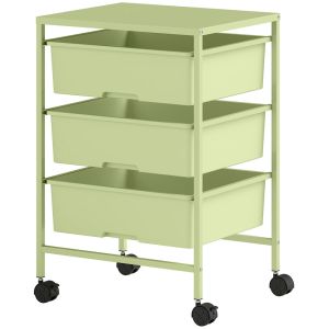 Carrinho auxiliar com roda 40,8x33,5x60,5 cm aço e pp color verde Homcom