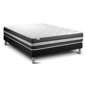 Pack sommier colchão vital spring zen 135 x 190 cm sommier em kit preto