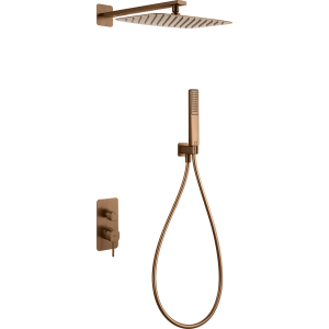 Duche embutido monocomando ouro rosa em latão e zama