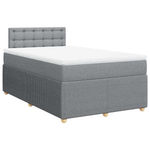 vidaXL cama box spring con colchón tela gris claro 120x190 cm