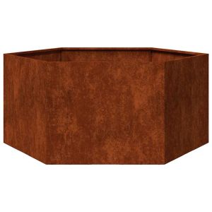 vidaXL jardinera de acero corten oxidado 90x90x45 cm