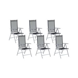 Conjunto de 6 cadeiras de jardim catania metal preto