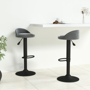Bancos de bar 2 pcs veludo cinzento-escuro pt3697