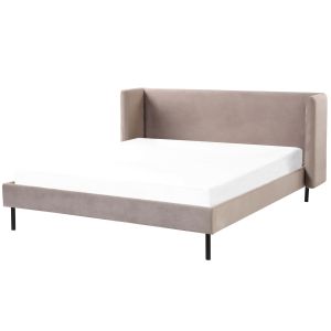 Cama veludo arette 160 x 200 cm taupe
