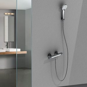 Kibath torneira chuveiro com alças serrilhadas, termostática, alon chrome