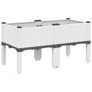 vidaXL jardinera con patas pp blanco 80x40x42 cm
