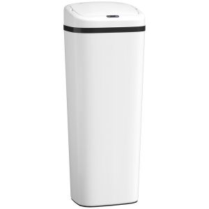 Balde de lixo 33x25x84 cm aço inoxidável, abs color blanco Homcom