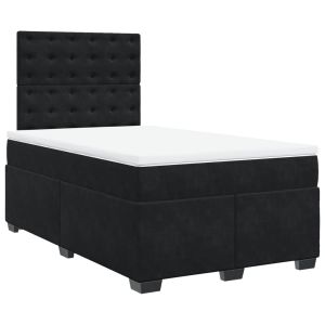 vidaXL cama box spring con colchón terciopelo negro 120x200 cm