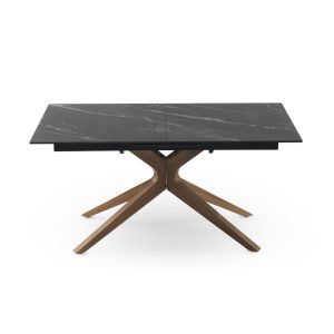Mesa de jantar extensível 160/200x90, base em madeira de carva, 160x90x77cm