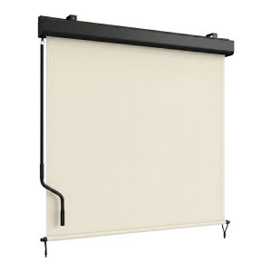 Maki - toldo vertical manual de queda impermeável em alumínio bege