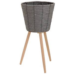 Floreira em metal e fibra d28,5x24/58h cm