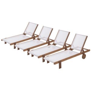 Espreguiçadeira de madeira "saïgon" - maple - cru - lote de 4