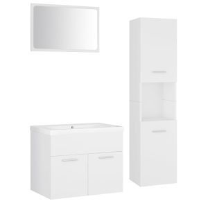Conjunto de móveis de casa de banho contraplacado branco