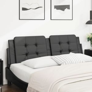 Almofadão de cabeceira 160 cm couro artificial preto ptob4775