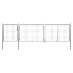 Portão de jardim 400x100 cm aço prateado