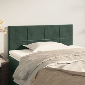 Cabeceira de cama veludo 100x5x78/88 cm verde-escuro ptob5104