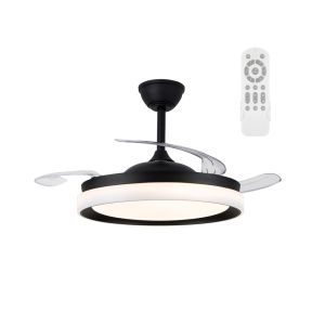 Ventilador de teto retrátil com luz LED 45w silent nestera eco preto
