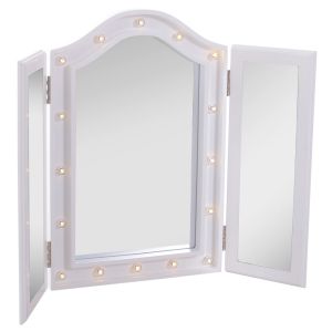 Espelho de maquilhagem LED 73x53,5x4,5 cm madeira mdf color blanco Homcom