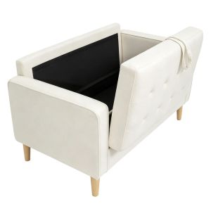 Sofá dois lugare 117x62x78 cm veludo color beige Homcom, casa - sófas