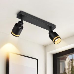 Nettlife luminária de teto negro gu10 30x5