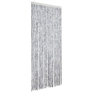 Cortina anti-insetos 100x200 cm chenille branco e cinzento