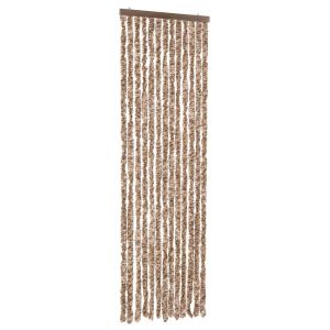 Cortina anti-insetos 56x185 cm chenille bege e castanho-escuro