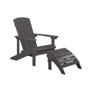Cadeira de jardim adirondack cinzento escuro
