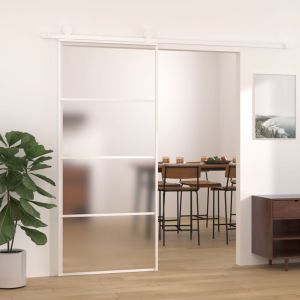 Porta deslizante vidro esg fosco e alumínio 90x205 cm branco ptxt1210
