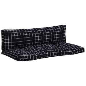Almofadões p/ paletes 2 pcs tecido oxford padrão xadrez preto