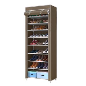 Armário para sapatos em tecido com porta nyana home 160x60x30 cm marrom