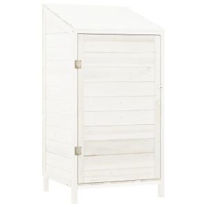 Abrigo de jardim 55x52x112 cm madeira de abeto maciça branco