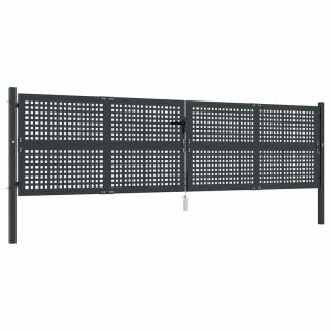 Portão de jardim 400x125 cm aço antracite