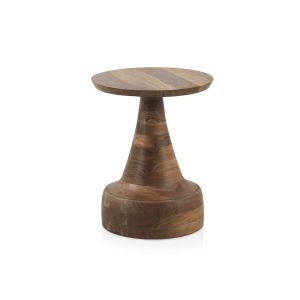 Mesa lateral em madeira de acácia natural, 41x41x51cm