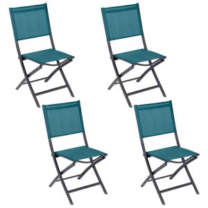 Conjunto de 4 cadeiras dobráveis ​​de jardim essentia azul pato e cinza