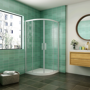 Cabine de duche 1/4 círculo correr,cinza fosco,(780-800)x(780-800)x1850mm