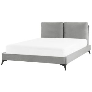 Cama veludo melle 140 x 200 cm cinzento