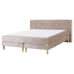Cama continental veludo marquise 160 x 200 cm creme