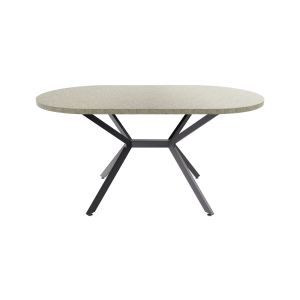 Marui small - mesa de jantar oval 150x90 cm madeira texturizada base ashi