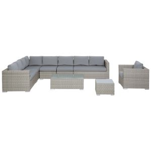 Conjunto lounge ratan sintético cinzento xxl