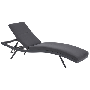 Espreguiçadeira com almofada amelia metal cinzento escuro